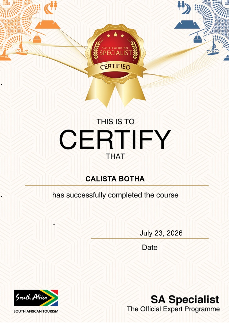 SA Specialist Certificate – Calista Botha
